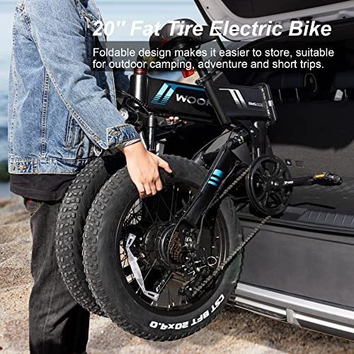 Wooken Electric Bike, 20'' Fat Tire Electric Bike for Adults