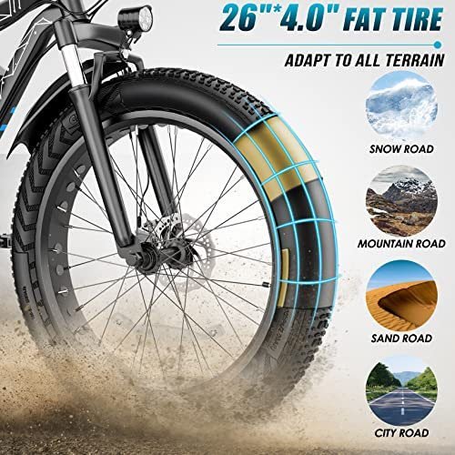 Vivi Electric Bike 26" x 4.0 Fat Tire Electric Bicycle