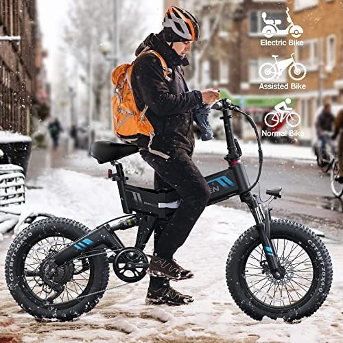 Wooken Electric Bike, 20'' Fat Tire Electric Bike for Adults