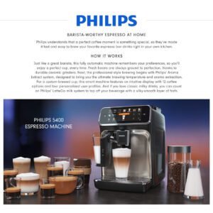 Refurbished Philips Saeco 5400 Superautomatic Espresso Machine LatteGo Silver  EP5447/94